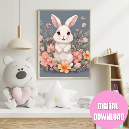 Cute Bunny for Baby’s Nursery – PDF Instant Download